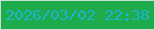 文字の大きさ：3、枠の色：cbddd7、背景の色：1eab4c、文字の色：1db4d2 無料ブログパーツのブログ時計
