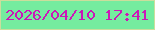 文字の大きさ：2、枠の色：cbde9c、背景の色：75ec9f、文字の色：cc17b8 無料ブログパーツのブログ時計