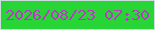 文字の大きさ：1、枠の色：cbdeda、背景の色：28d536、文字の色：be38c6 無料ブログパーツのブログ時計
