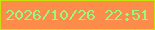 文字の大きさ：3、枠の色：cbdf0f、背景の色：fd8c4b、文字の色：98f883 無料ブログパーツのブログ時計