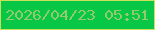 文字の大きさ：5、枠の色：cbdf5a、背景の色：08c646、文字の色：92cc6a 無料ブログパーツのブログ時計