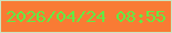 文字の大きさ：2、枠の色：cbe4c0、背景の色：f97b34、文字の色：63ea43 無料ブログパーツのブログ時計