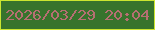 文字の大きさ：1、枠の色：cbe530、背景の色：37732c、文字の色：b66f72 無料ブログパーツのブログ時計