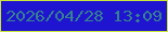 文字の大きさ：2、枠の色：cbe53b、背景の色：1f15d0、文字の色：368090 無料ブログパーツのブログ時計