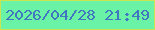 文字の大きさ：4、枠の色：cbe550、背景の色：6af3a6、文字の色：4177bf 無料ブログパーツのブログ時計