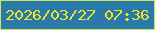 文字の大きさ：2、枠の色：cbe559、背景の色：297aaa、文字の色：ebe627 無料ブログパーツのブログ時計