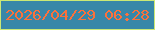 文字の大きさ：5、枠の色：cbe875、背景の色：3887a8、文字の色：fb713b 無料ブログパーツのブログ時計