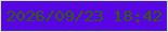 文字の大きさ：5、枠の色：cbeaa9、背景の色：5705e2、文字の色：306006 無料ブログパーツのブログ時計