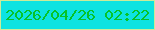 文字の大きさ：5、枠の色：cbeb99、背景の色：0de3e1、文字の色：06c329 無料ブログパーツのブログ時計