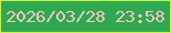 文字の大きさ：3、枠の色：cbef4a、背景の色：2fa94f、文字の色：fcc5cb 無料ブログパーツのブログ時計
