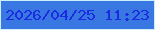文字の大きさ：1、枠の色：cbf0f7、背景の色：3977e3、文字の色：1b2be1 無料ブログパーツのブログ時計