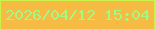 文字の大きさ：3、枠の色：cbf24a、背景の色：f5bb42、文字の色：a3f983 無料ブログパーツのブログ時計