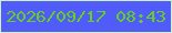 文字の大きさ：2、枠の色：cbf2c8、背景の色：505bf9、文字の色：63cf21 無料ブログパーツのブログ時計