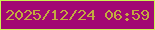 文字の大きさ：1、枠の色：cbf352、背景の色：a20873、文字の色：c3aa40 無料ブログパーツのブログ時計