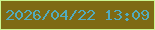 文字の大きさ：1、枠の色：cbf590、背景の色：7e6a14、文字の色：52abbe 無料ブログパーツのブログ時計