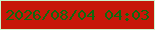 文字の大きさ：3、枠の色：cbf5ce、背景の色：c71708、文字の色：106910 無料ブログパーツのブログ時計