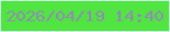 文字の大きさ：5、枠の色：cbf7e8、背景の色：50e541、文字の色：918cb3 無料ブログパーツのブログ時計