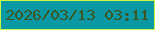 文字の大きさ：3、枠の色：cbf940、背景の色：0a99a4、文字の色：3b561f 無料ブログパーツのブログ時計