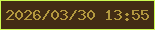文字の大きさ：3、枠の色：cbfa52、背景の色：422c14、文字の色：b3983f 無料ブログパーツのブログ時計