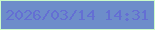 文字の大きさ：1、枠の色：cbfcca、背景の色：6d8dca、文字の色：646fd3 無料ブログパーツのブログ時計