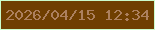 文字の大きさ：4、枠の色：cbfccb、背景の色：6f3f01、文字の色：ac805e 無料ブログパーツのブログ時計