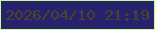 文字の大きさ：4、枠の色：cbfd8d、背景の色：26226e、文字の色：4c432a 無料ブログパーツのブログ時計