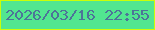 文字の大きさ：1、枠の色：cbfe07、背景の色：52e690、文字の色：4d7498 無料ブログパーツのブログ時計