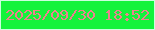 文字の大きさ：1、枠の色：cbffdd、背景の色：13f33b、文字の色：ec828e 無料ブログパーツのブログ時計