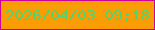 文字の大きさ：2、枠の色：cc0097、背景の色：fa9d04、文字の色：53d36f 無料ブログパーツのブログ時計