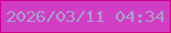 文字の大きさ：4、枠の色：cc018c、背景の色：d13dc4、文字の色：a4a3cb 無料ブログパーツのブログ時計