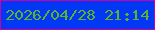 文字の大きさ：3、枠の色：cc01a1、背景の色：0237f6、文字の色：5db32a 無料ブログパーツのブログ時計