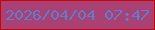 文字の大きさ：4、枠の色：cc0205、背景の色：aa4175、文字の色：5e7cca 無料ブログパーツのブログ時計