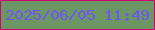 文字の大きさ：1、枠の色：cc0470、背景の色：6d9665、文字の色：6e57ef 無料ブログパーツのブログ時計