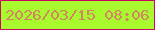 文字の大きさ：3、枠の色：cc0664、背景の色：a8fa2e、文字の色：d28560 無料ブログパーツのブログ時計