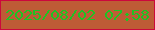 文字の大きさ：1、枠の色：cc073c、背景の色：be5b36、文字の色：1fc323 無料ブログパーツのブログ時計