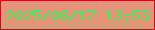 文字の大きさ：3、枠の色：cc0a1d、背景の色：e29579、文字の色：3cf157 無料ブログパーツのブログ時計