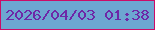文字の大きさ：5、枠の色：cc0b67、背景の色：6da6d1、文字の色：6e27a7 無料ブログパーツのブログ時計