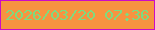 文字の大きさ：2、枠の色：cc0bc7、背景の色：f79341、文字の色：7edb7f 無料ブログパーツのブログ時計