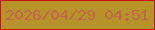 文字の大きさ：2、枠の色：cc0f0f、背景の色：b59329、文字の色：c2674b 無料ブログパーツのブログ時計