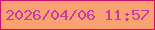 文字の大きさ：4、枠の色：cc0f69、背景の色：f9a271、文字の色：c73ca3 無料ブログパーツのブログ時計
