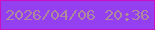 文字の大きさ：4、枠の色：cc10c1、背景の色：9440f1、文字の色：ac899c 無料ブログパーツのブログ時計