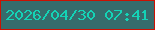 文字の大きさ：4、枠の色：cc1102、背景の色：366c6c、文字の色：14d3b6 無料ブログパーツのブログ時計