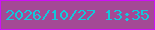 文字の大きさ：5、枠の色：cc12f6、背景の色：a44995、文字の色：12c9db 無料ブログパーツのブログ時計