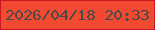 文字の大きさ：3、枠の色：cc1422、背景の色：f24931、文字の色：4b4a4b 無料ブログパーツのブログ時計