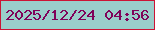 文字の大きさ：3、枠の色：cc1434、背景の色：9aceca、文字の色：80025a 無料ブログパーツのブログ時計