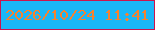 文字の大きさ：1、枠の色：cc144d、背景の色：1ab7f7、文字の色：f7822e 無料ブログパーツのブログ時計
