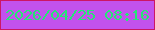文字の大きさ：3、枠の色：cc1665、背景の色：c252ed、文字の色：26e676 無料ブログパーツのブログ時計