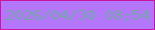 文字の大きさ：1、枠の色：cc169e、背景の色：b276ff、文字の色：75a8a7 無料ブログパーツのブログ時計