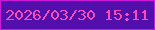 文字の大きさ：1、枠の色：cc18db、背景の色：530fac、文字の色：f94cbb 無料ブログパーツのブログ時計