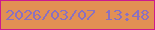 文字の大きさ：5、枠の色：cc1a8f、背景の色：e29054、文字の色：8a70bf 無料ブログパーツのブログ時計